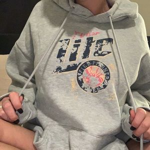 Gray Miller Lite Sweatshirt Size XL